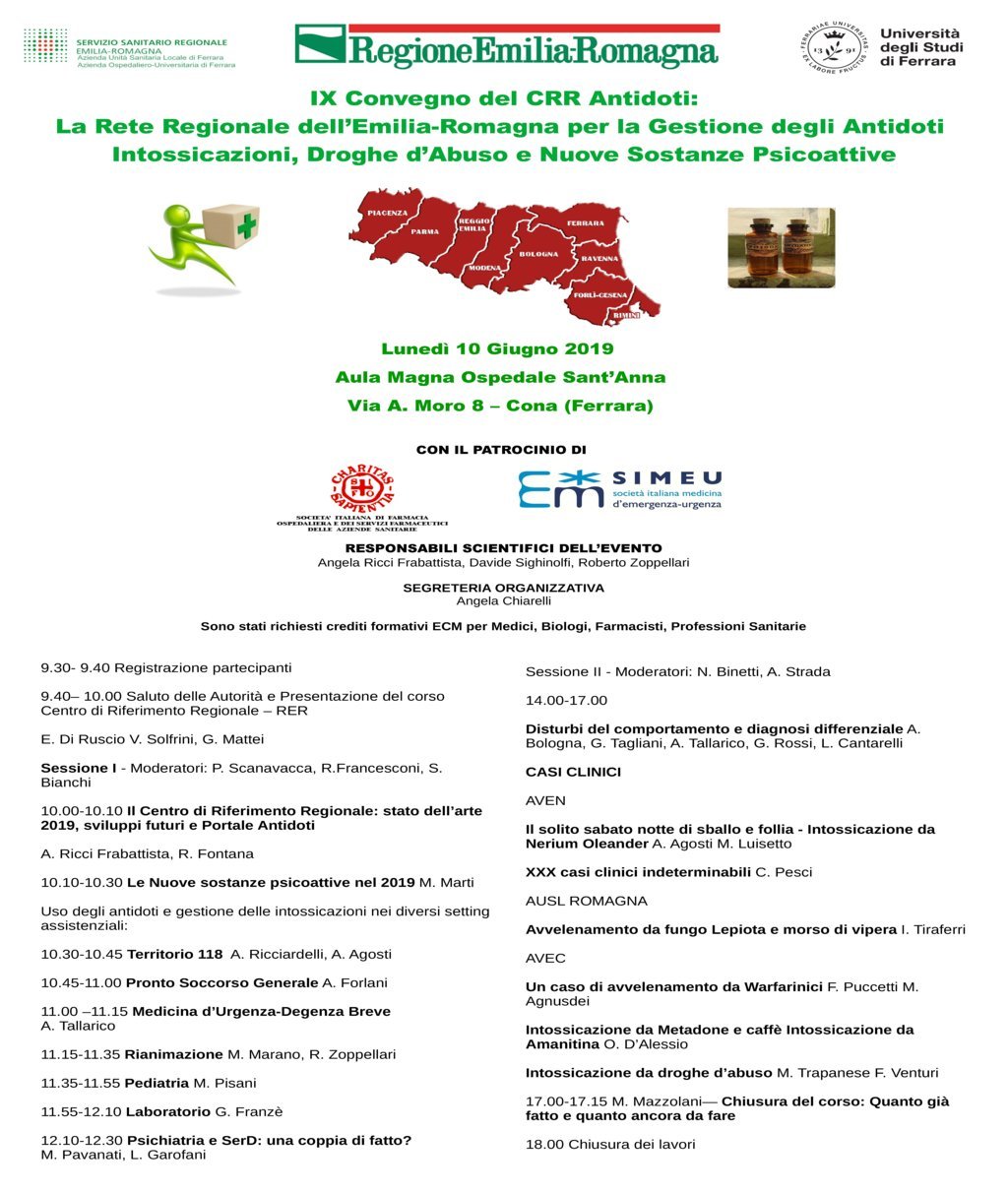 A CONA SI PARLA DI ANTIDOTI, INTOSSICAZIONI E DI DROGHE DA ABUSO