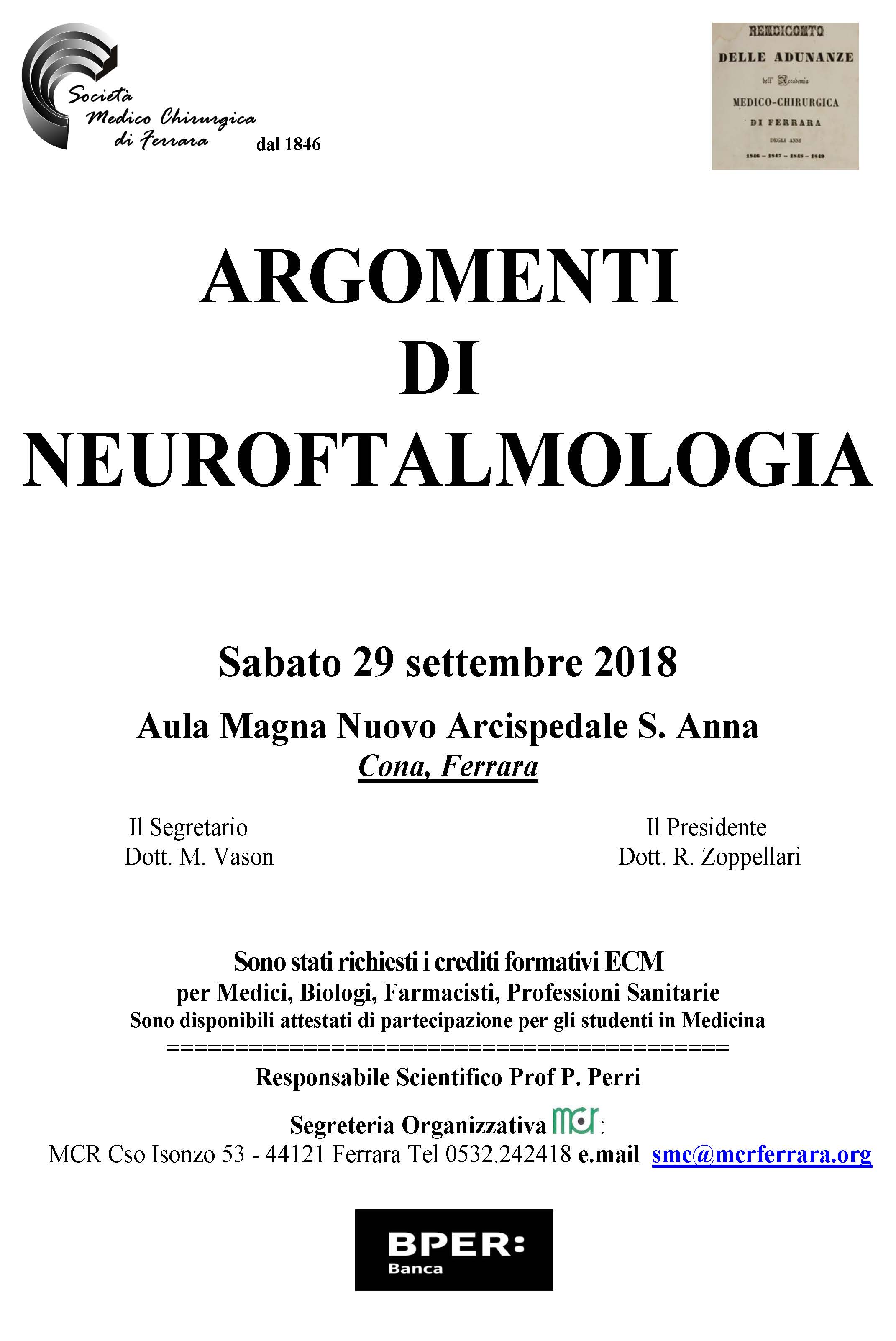 A CONA SI PARLA DI NEUROFTALMOLOGIA