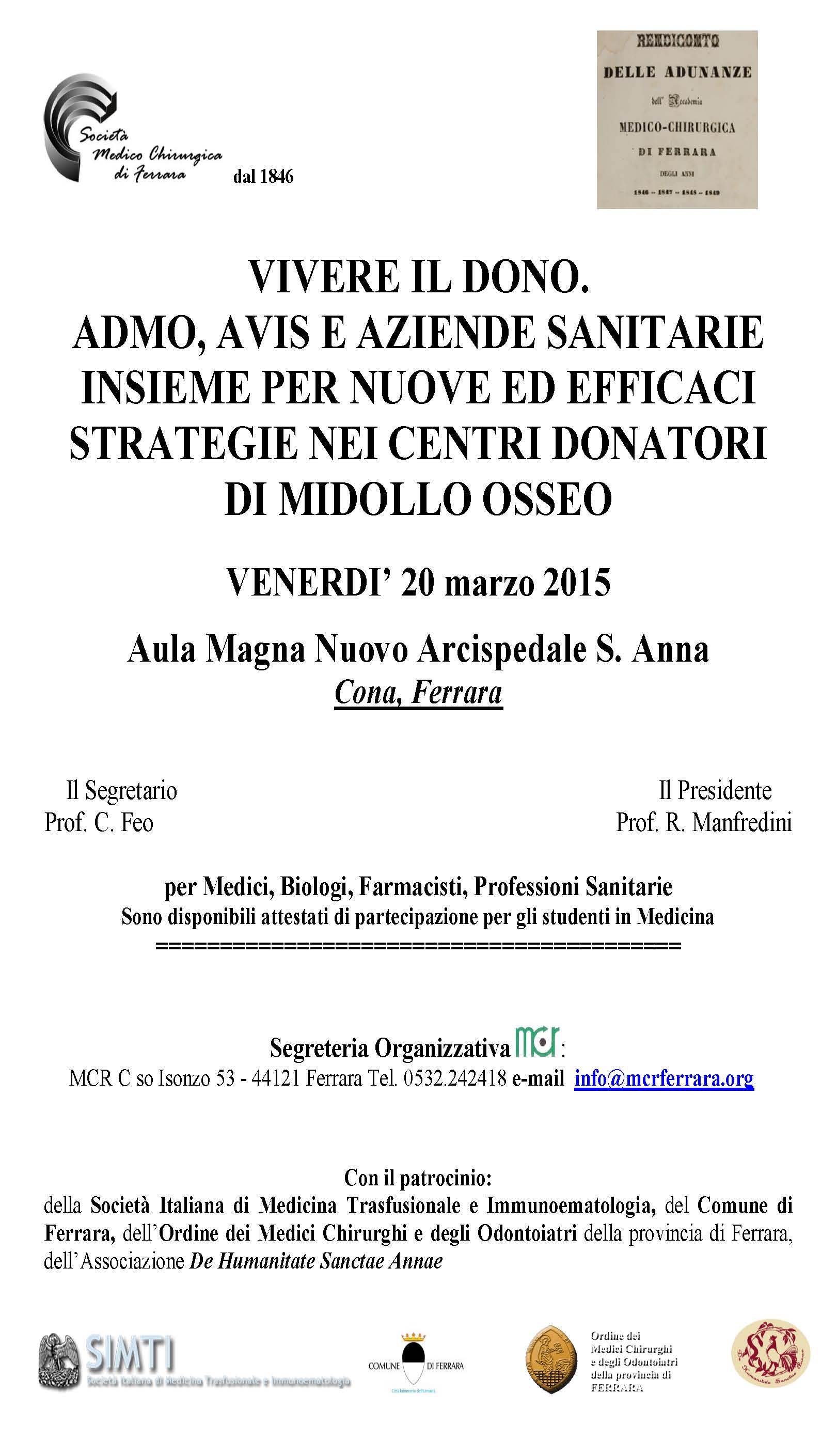 A CONA UN INCONTRO SUI CENTRI DONATORI DI MIDOLLO OSSEO