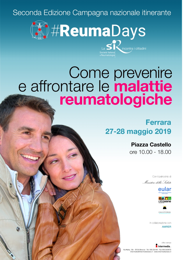 A FERRARA ARRIVA LA CAMPAGNA NAZIONALE #REUMADAYS. IN PIAZZA CASTELLO UN INFO-POINT SULLE MALATTIE REUMATOLOGICHE