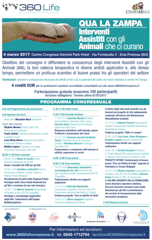 Anche il S.Anna presente al convegno "QUA LA ZAMPA" di Bologna