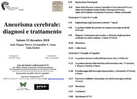 ANEURISMA CEREBRALE: DIAGNOSI E TRATTAMENTO. SABATO 15 DICEMBRE IL CONVEGNO DELLA SOCIETÀ MEDICO CHIRURGICA DI FERRARA