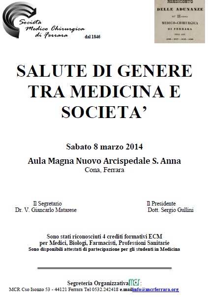 Convegno - "Salute di Genere", quando la medicina incontra la Società