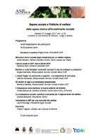 Convegno - Sapere sociale e Politiche di welfare: dalla spesa storica all'investimento sociale