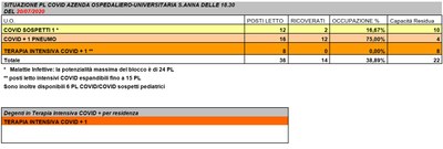 Situazione posti letto reparti Covid - 20 luglio 2020 - ore 18.30.jpg