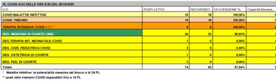 Situazione posti letto reparti Covid - 29 ottobre 2020 - ore 8.00.jpg