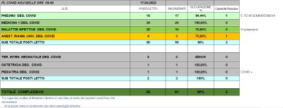 Situazione posti letto reparti Covid 17 aprile 2022 - ore 9.00.jpg