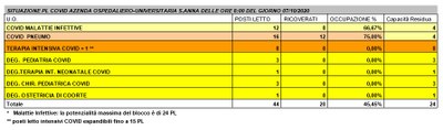Situazione posti letto reparti Covid - 7 ottobre 2020 - ore 8.30.jpg