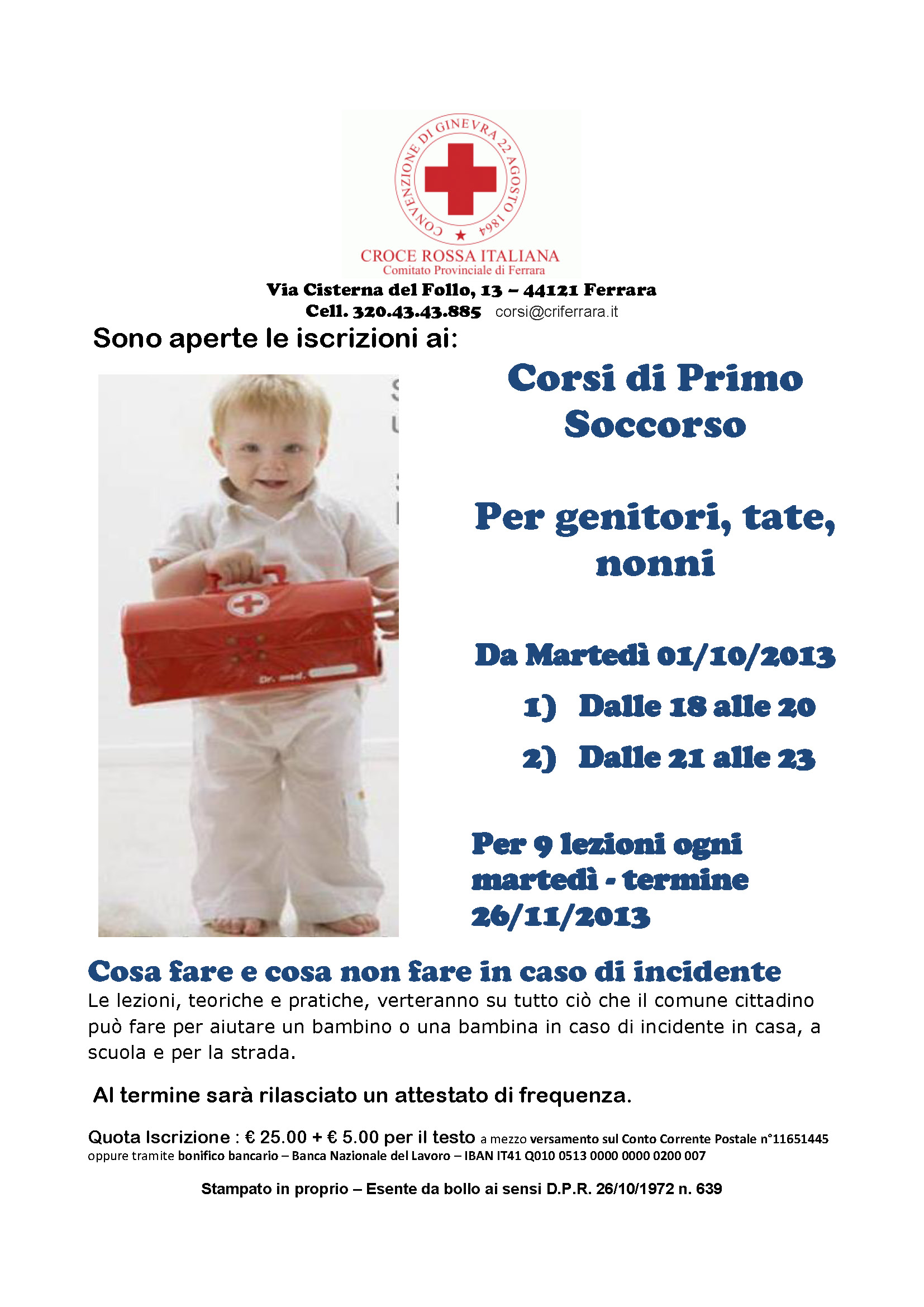 Corsi di Primo Soccorso per genitori, tate, nonni