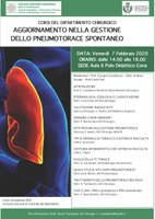 Corso - Aggiornamento nella gestione dello pneumotorace spontaneo