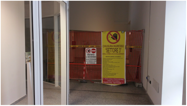 Da oggi chiusura provvisoria Ingresso “SETTORE 3” dall’Area Accoglienza per lavori trasferimento S. Giorgio