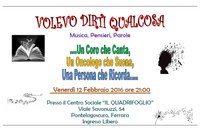 Musica, pensieri e parole per far conoscere il servizio oncologico Ferrarese 