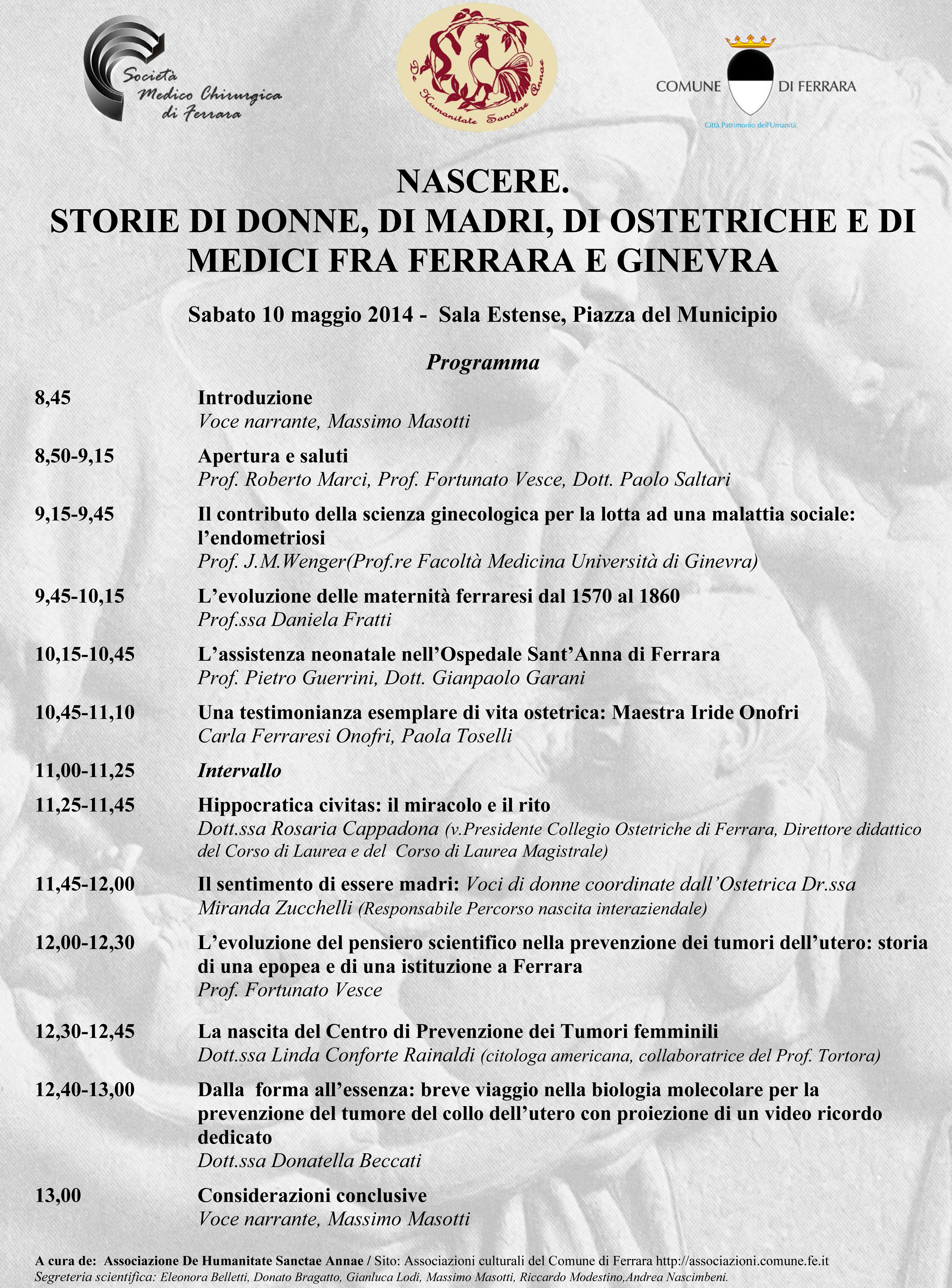 Evento - "Nascere. Storie di donne, di madri, di ostetriche e di Medici fra Ferrara e Ginevra" 