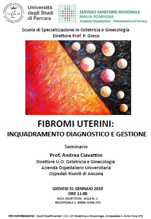 Seminario - Fibromi uterini: Inquadramento diagnostico e gestione. (31 gennaio 2019 ore 11.00))