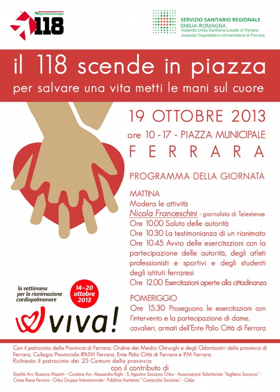 Il 118 scende in piazza. Per salvare una vita metti le mani sul cuore