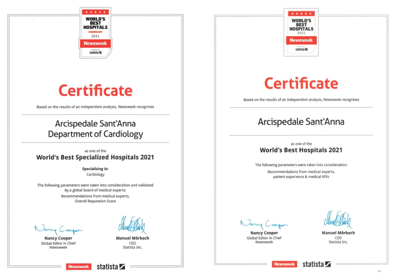 IL S. ANNA TRA I PRIMI OSPEDALI IN ITALIA. LA CARDIOLOGIA TRA I PRIMI 100 AL MONDO