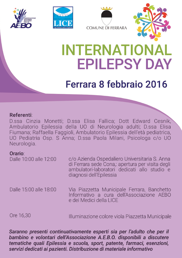 INIZIATIVE PER LA GIORNATA MONDIALE DELL’EPILESSIA: COLORIAMO IL MONDO DI VIOLA