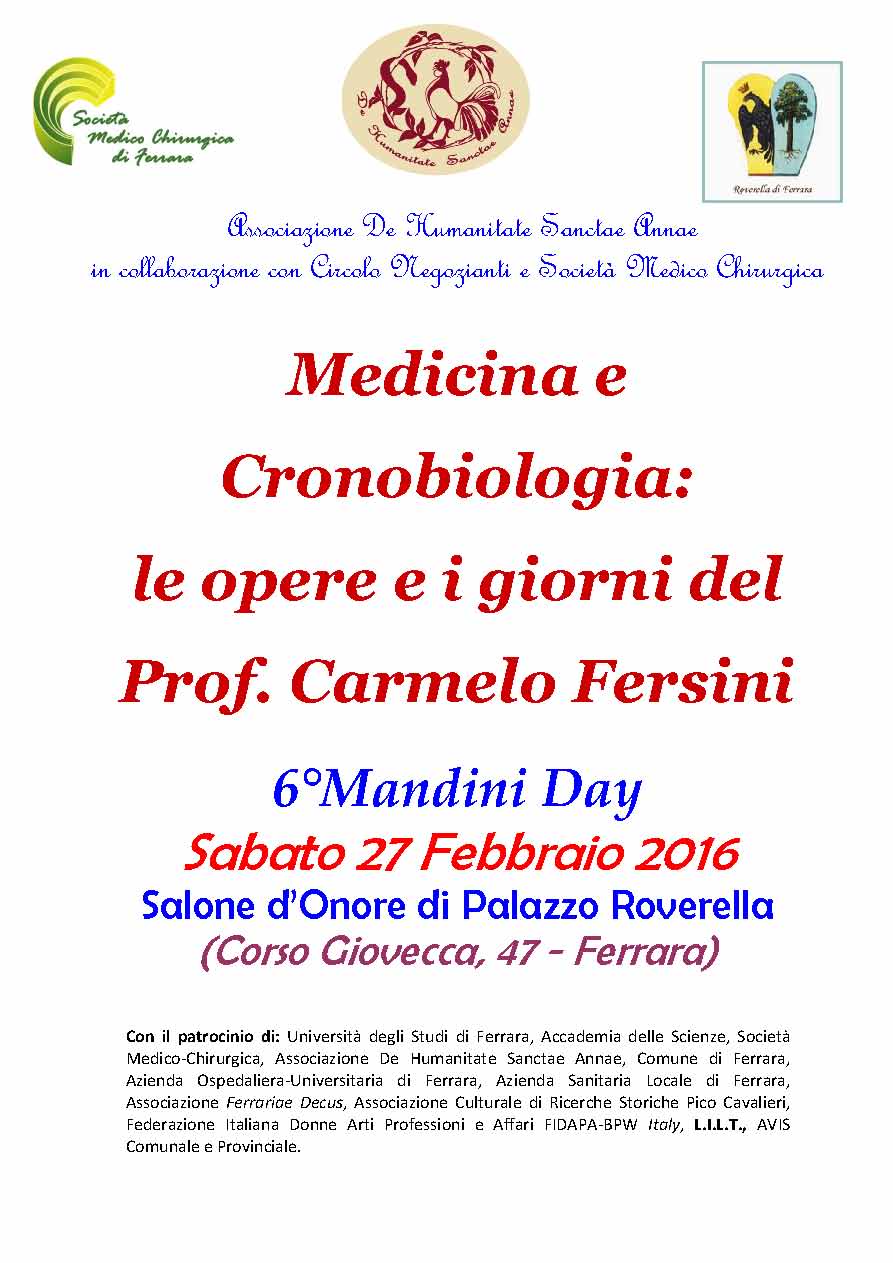 L’Associazione De Humanitate Sanctae Annae organizza il VI Mandini Day ricordando il Prof. Carmelo Fersini