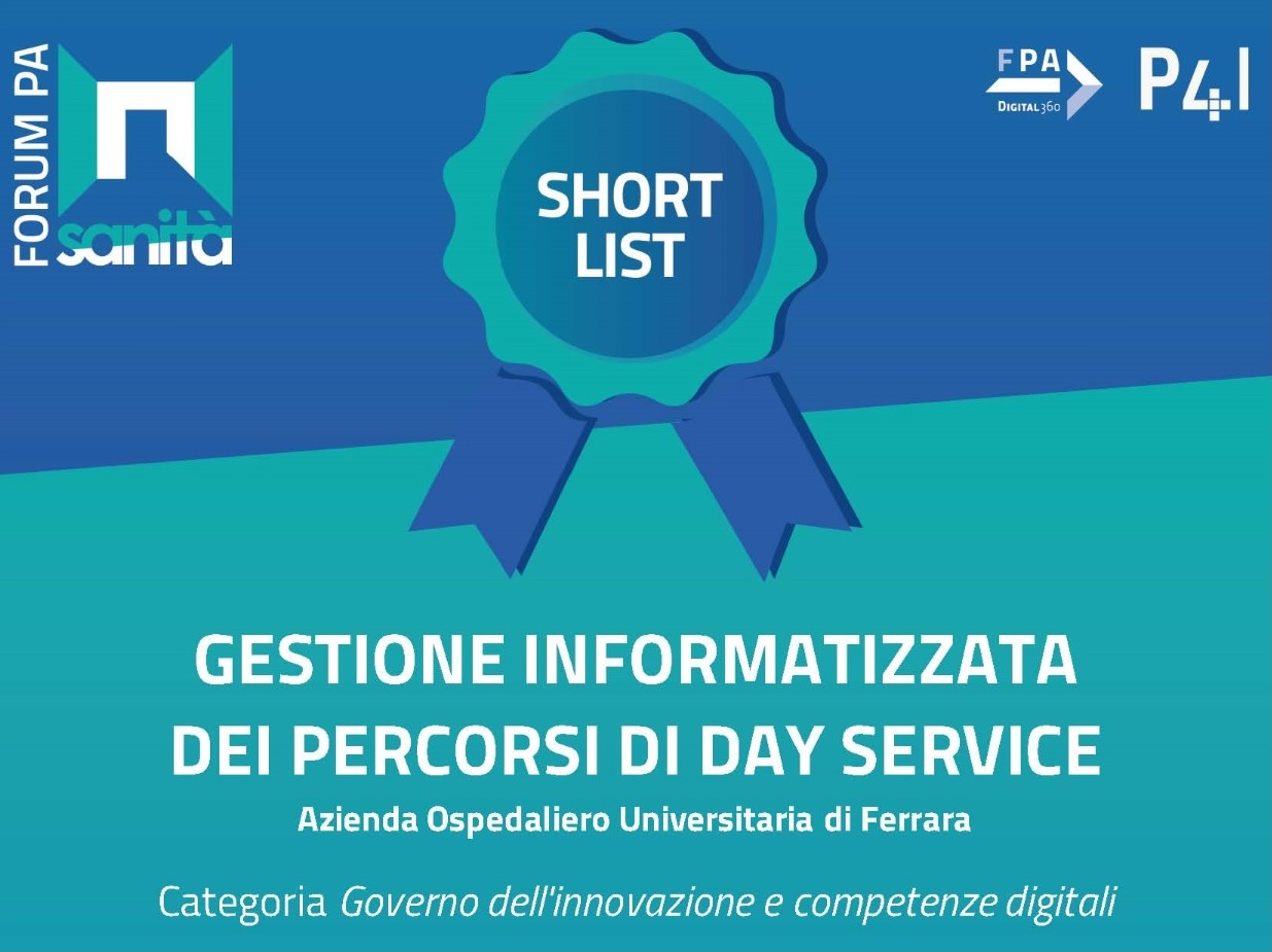 LA GESTIONE INFORMATIZZATA DEI PERCORSI DI DAY SERVICE DEL S. ANNA TRA I MIGLIORI PROGETTI INDIVIDUATI DA FORUM PA SANITÀ 2021