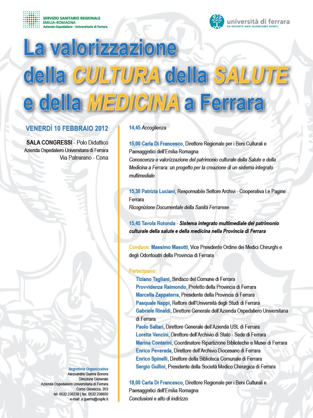 La valorizzazione della CULTURA della SALUTE e della MEDICINA a Ferrara