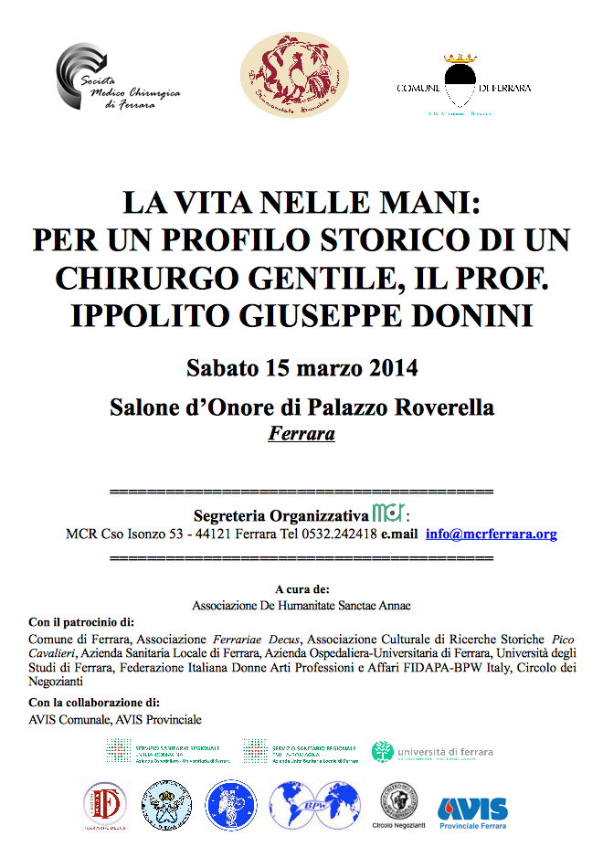 LA VITA NELLE MANI: per un profilo storico di un chirurgo gentile, il prof. Ippolito Giuseppe Donini