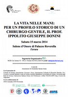 LA VITA NELLE MANI: per un profilo storico di un chirurgo gentile, il prof. Ippolito Giuseppe Donini