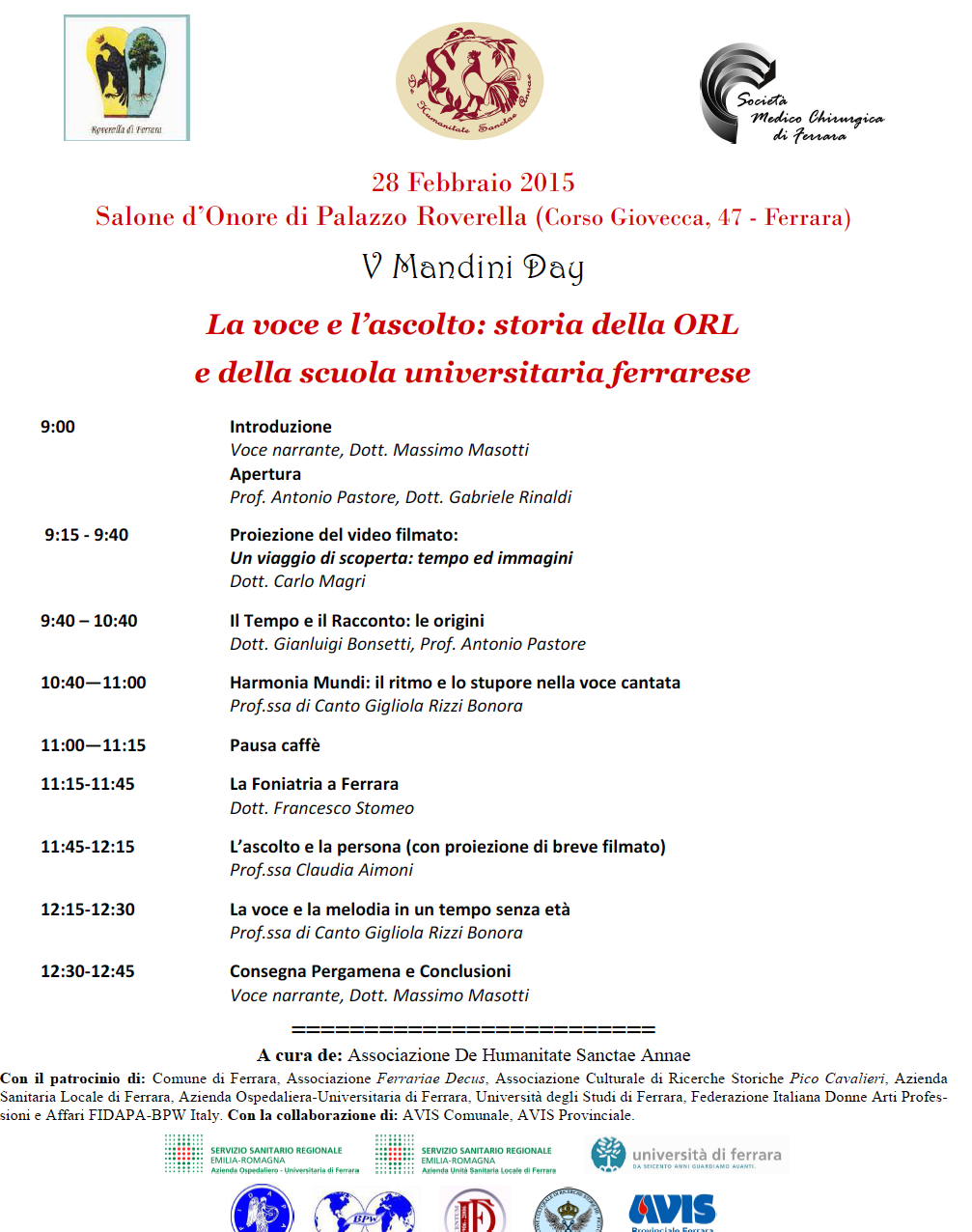 La voce e l’ascolto: storia della ORL e della scuola universitaria ferrarese