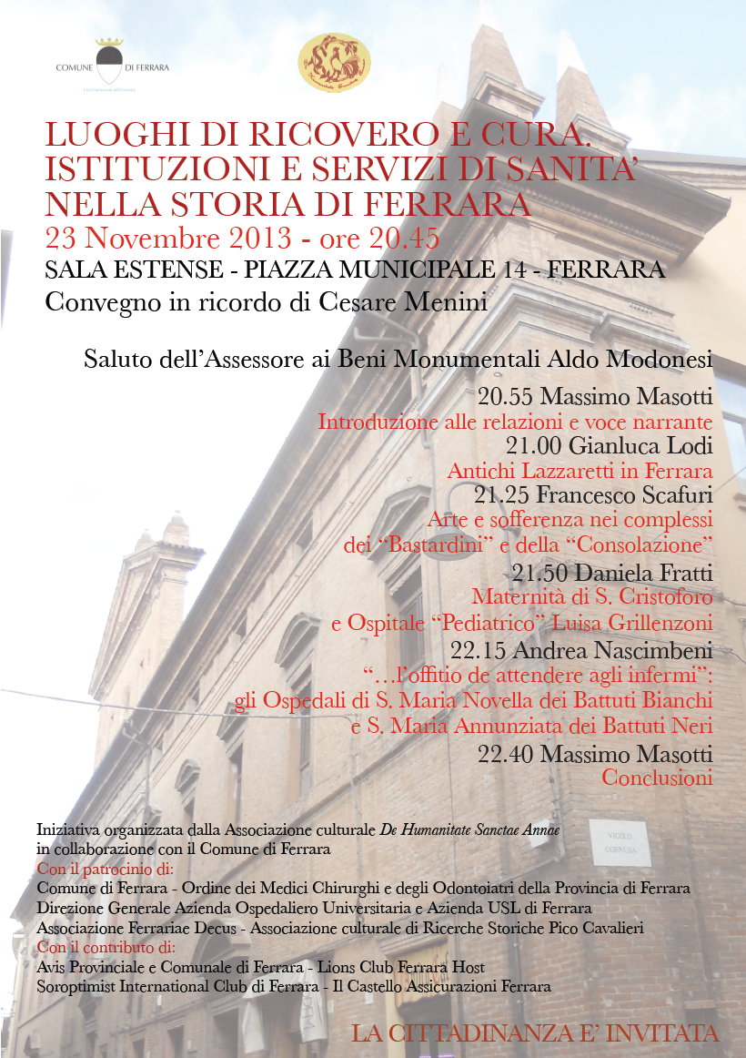 Luoghi di ricovero e cura. Istituzioni e servizi di Sanità nella storia di Ferrara