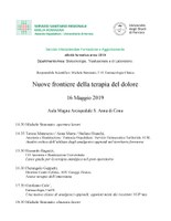 NUOVE FRONTIERE DELLA TERAPIA DEL DOLORE: SE NE PARLA IL 16 MAGGIO IN UN CONVEGNO A CONA