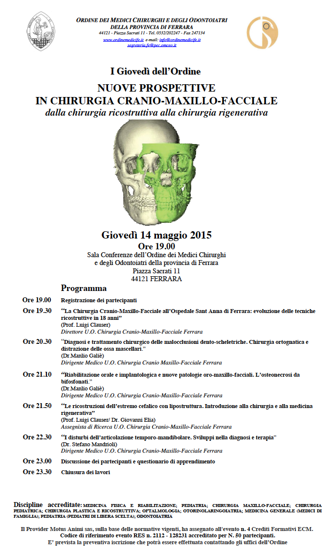 NUOVE PROSPETTIVE IN CHIRURGIA CRANIO-MAXILLO-FACCIALE