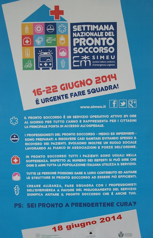OGGI PRESENTATE LE INIZIATIVE IN OCCASIONE DELLA SETTIMANA NAZIONALE DEL PRONTO SOCCORSO