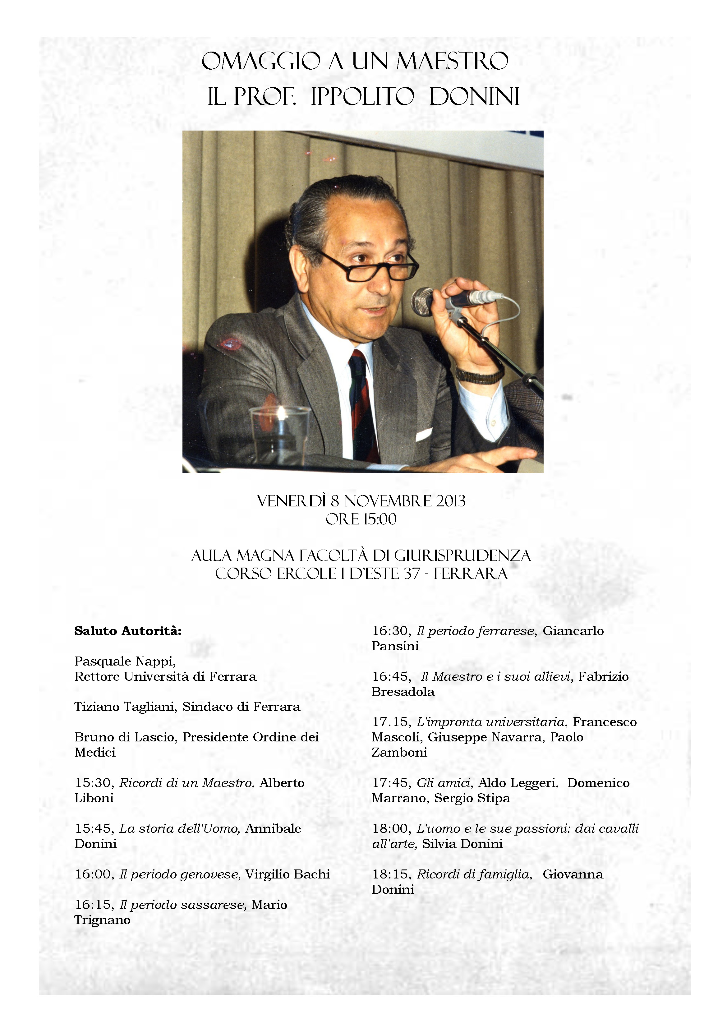 Omaggio a un maestro, Il prof. Ippolito Donini