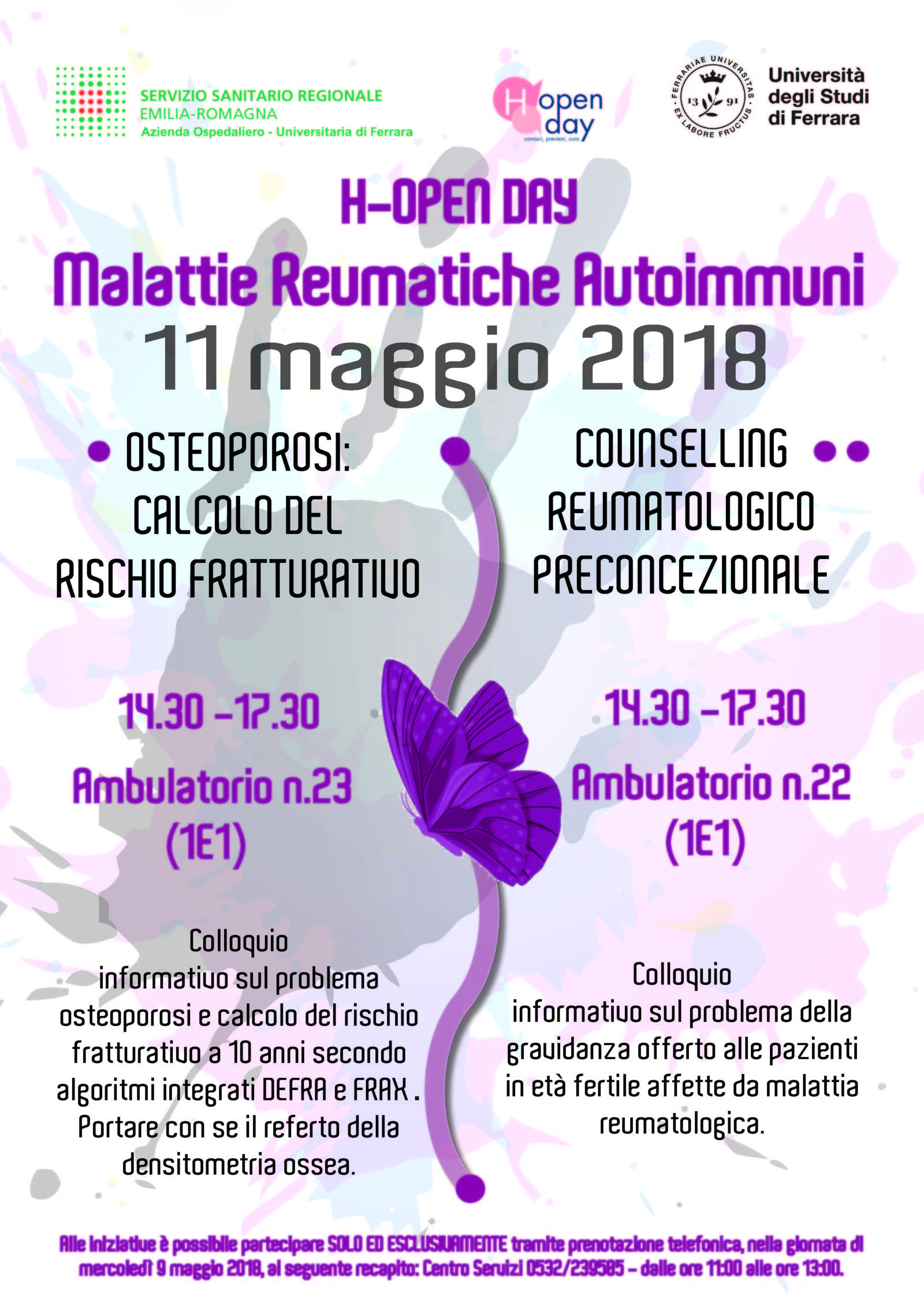 OPEN DAY REUMATOLOGIA: A CONA L’11 MAGGIO DUE INCONTRI CON LE DONNE