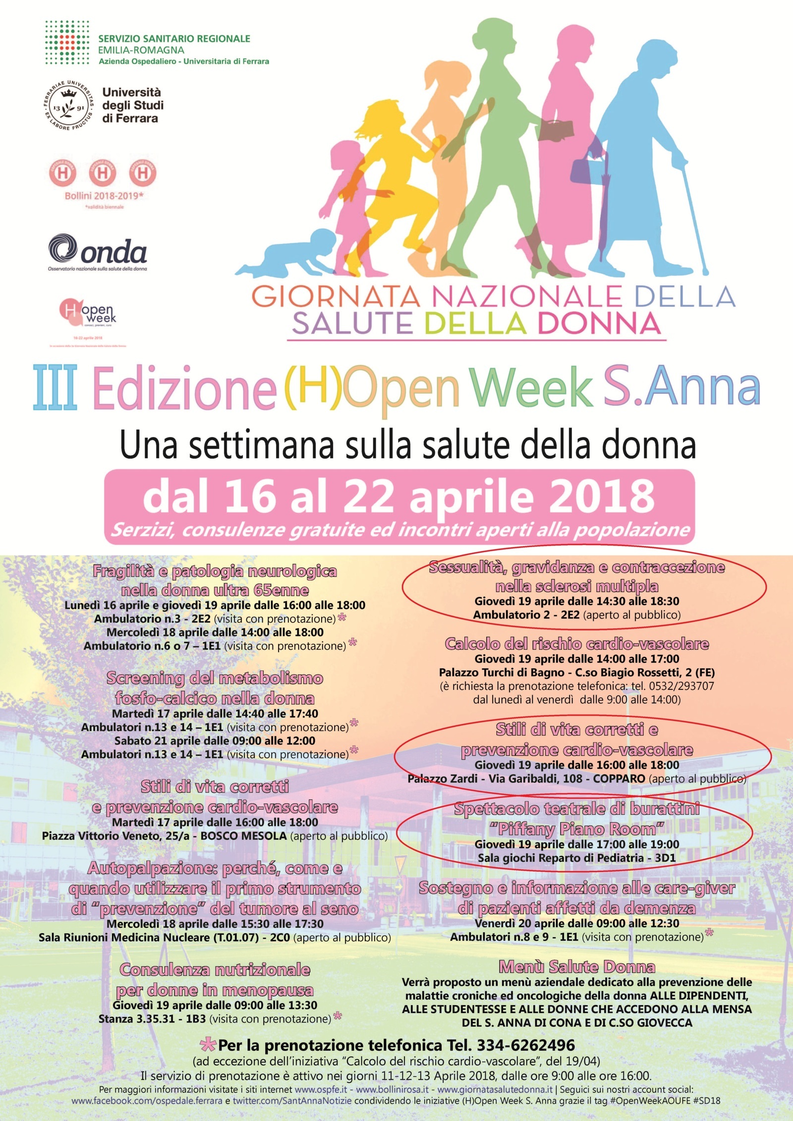 OPEN WEEK: PREVENZIONE CARDIOVASCOLARE A COPPARO, GRAVIDANZA PER LE DONNE CON SCLEROSI MULTIPLA E SPETTACOLO DI BURATTINI