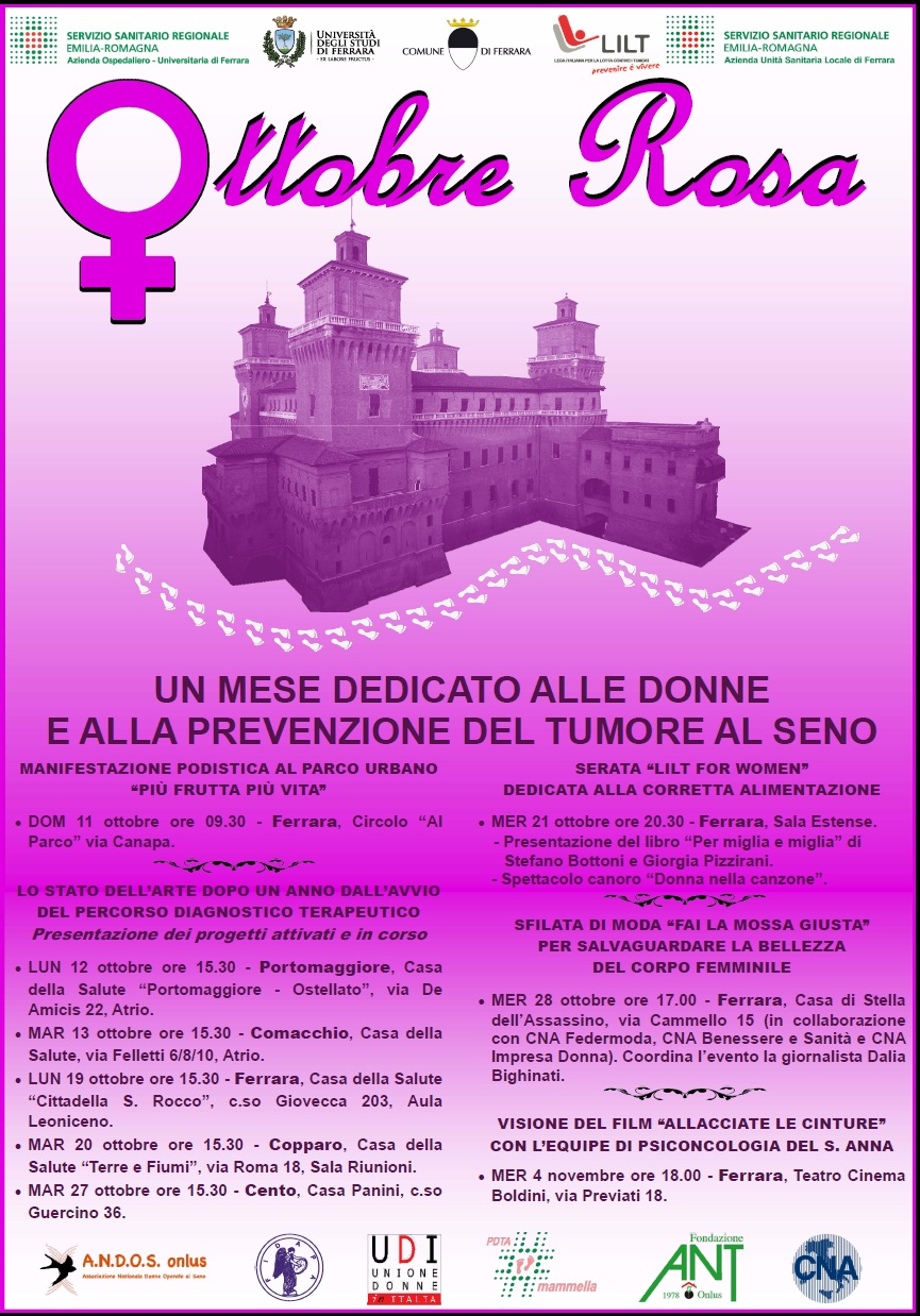 "Ottobre Rosa" (Nota Stampa Congiunta Azienda Ospedaliero Universitaria e Azienda Usl di Ferrara) 