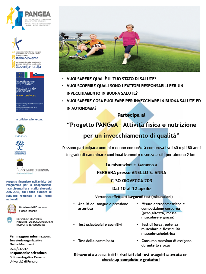 PANGeA: Attività fisica e nutrizione per un invecchiamento di qualità
