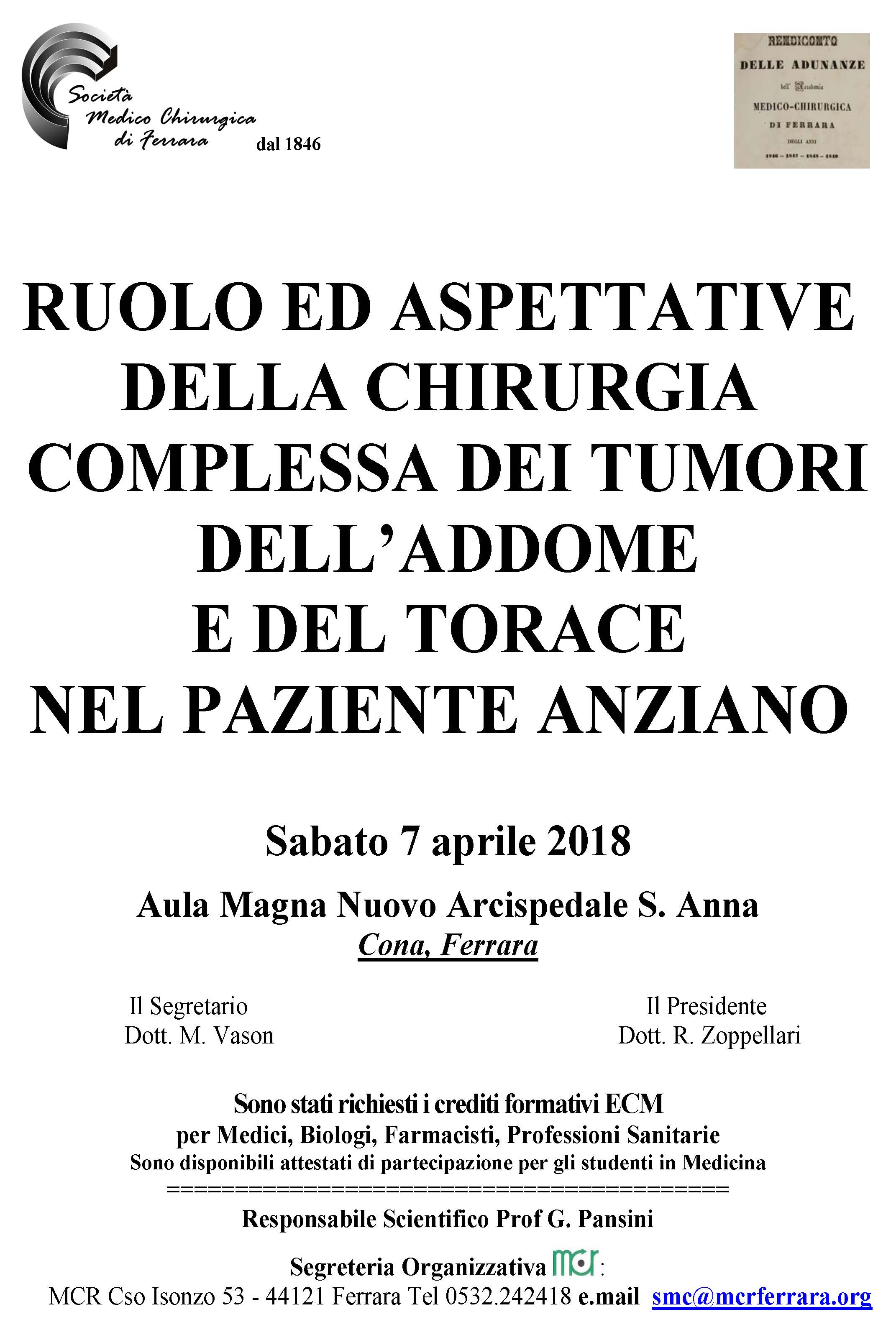 PATOLOGIA TUMORALE COMPLESSA NEL PAZIENTE ANZIANO: UNA NUOVA FRONTIERA PER LA CHIRURGIA MODERNA