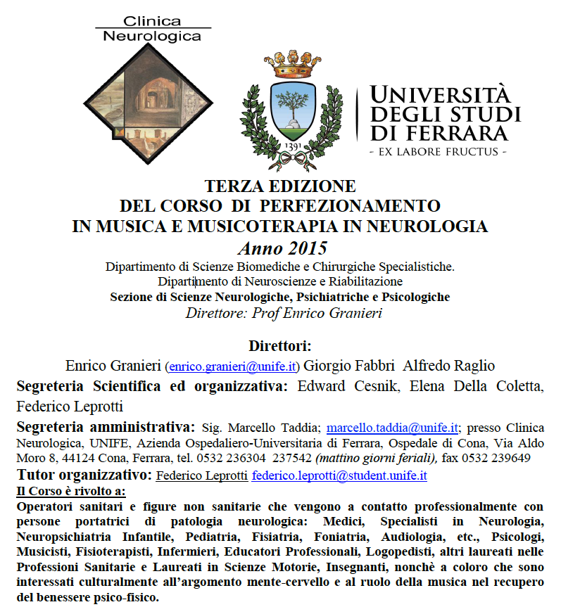 Musica e Musicoterapia in Neurologia