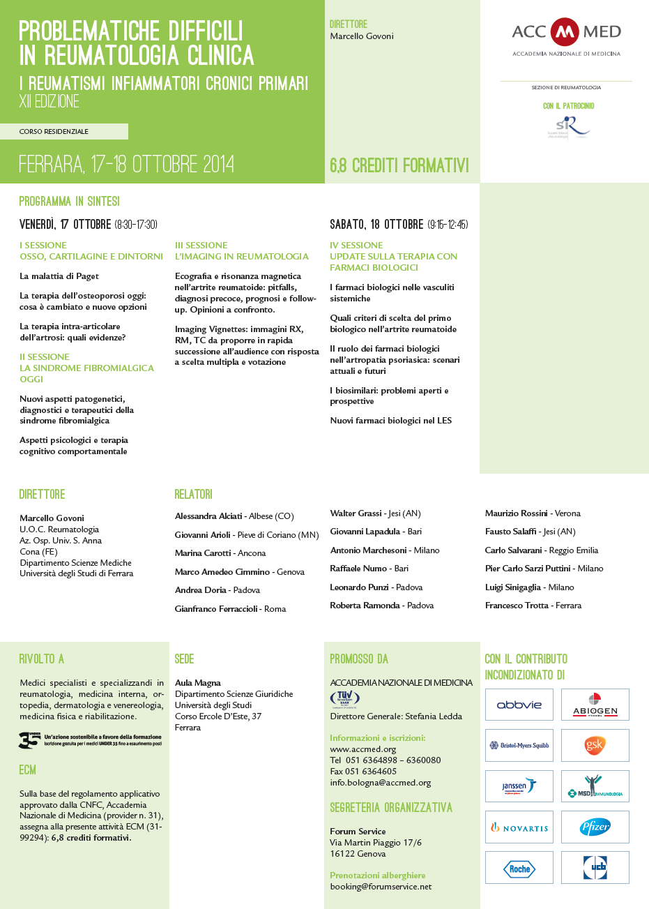 Problematiche difficili in reumatologia clinica. I REUMATISMI INFIAMMATORI CRONICI PRIMARI