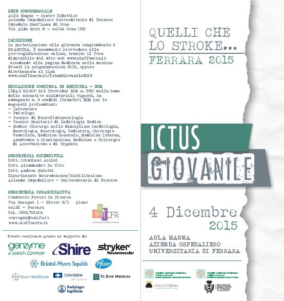 Quelli che lo Stroke.... Ferrara 2015 . Ictus giovanile