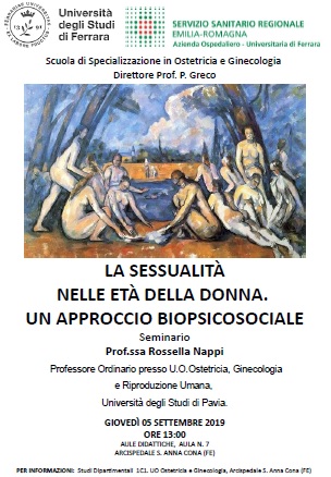 Seminario - La sessualità nell'età della donna un approccio biopsicosociale 