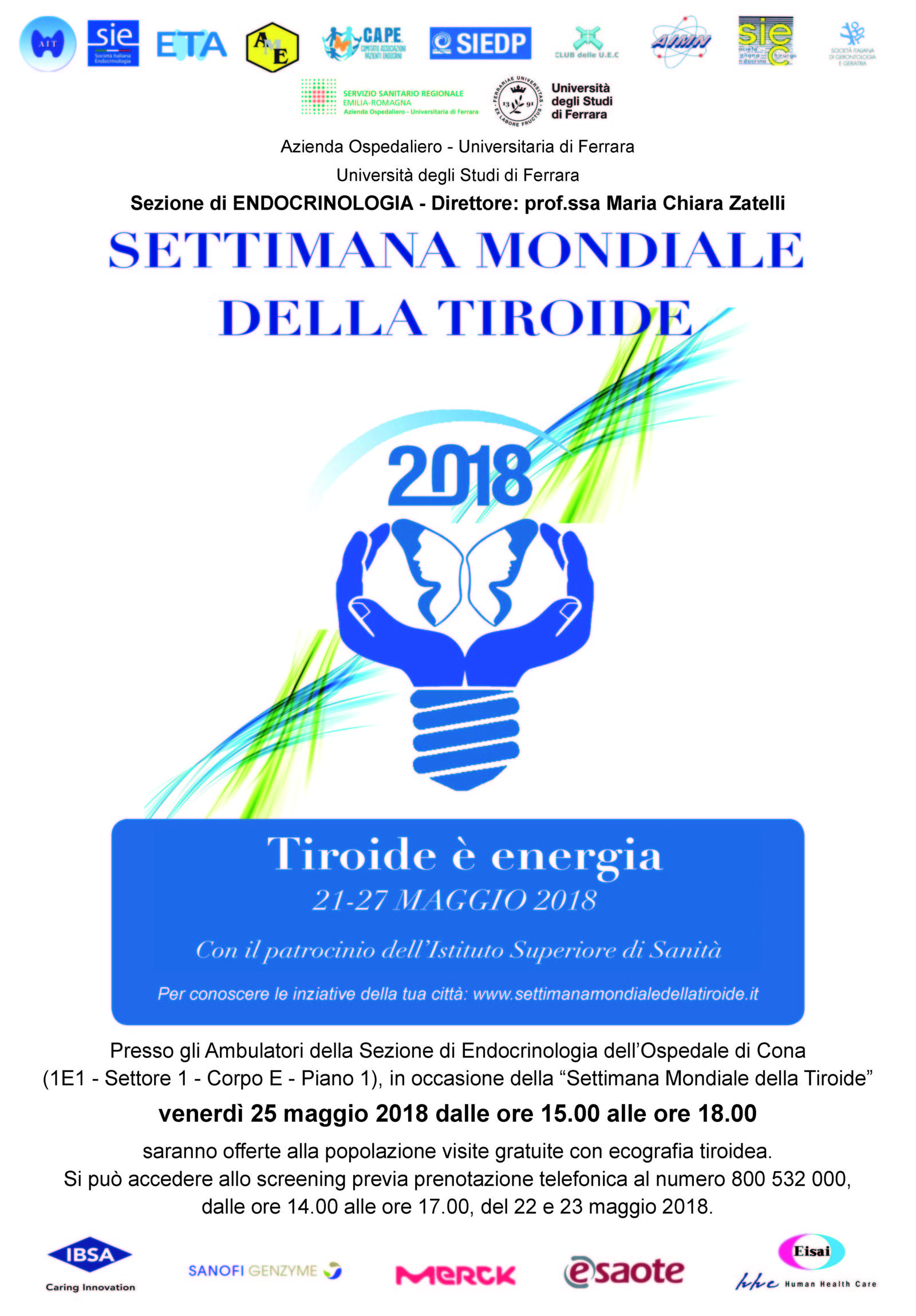 SETTIMANA DELLA TIROIDE: AL S.ANNA VISITE GRATUITE
