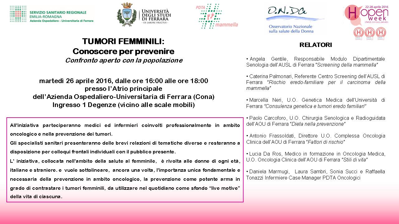 Locandina dell'iniziativa "Open-Week"