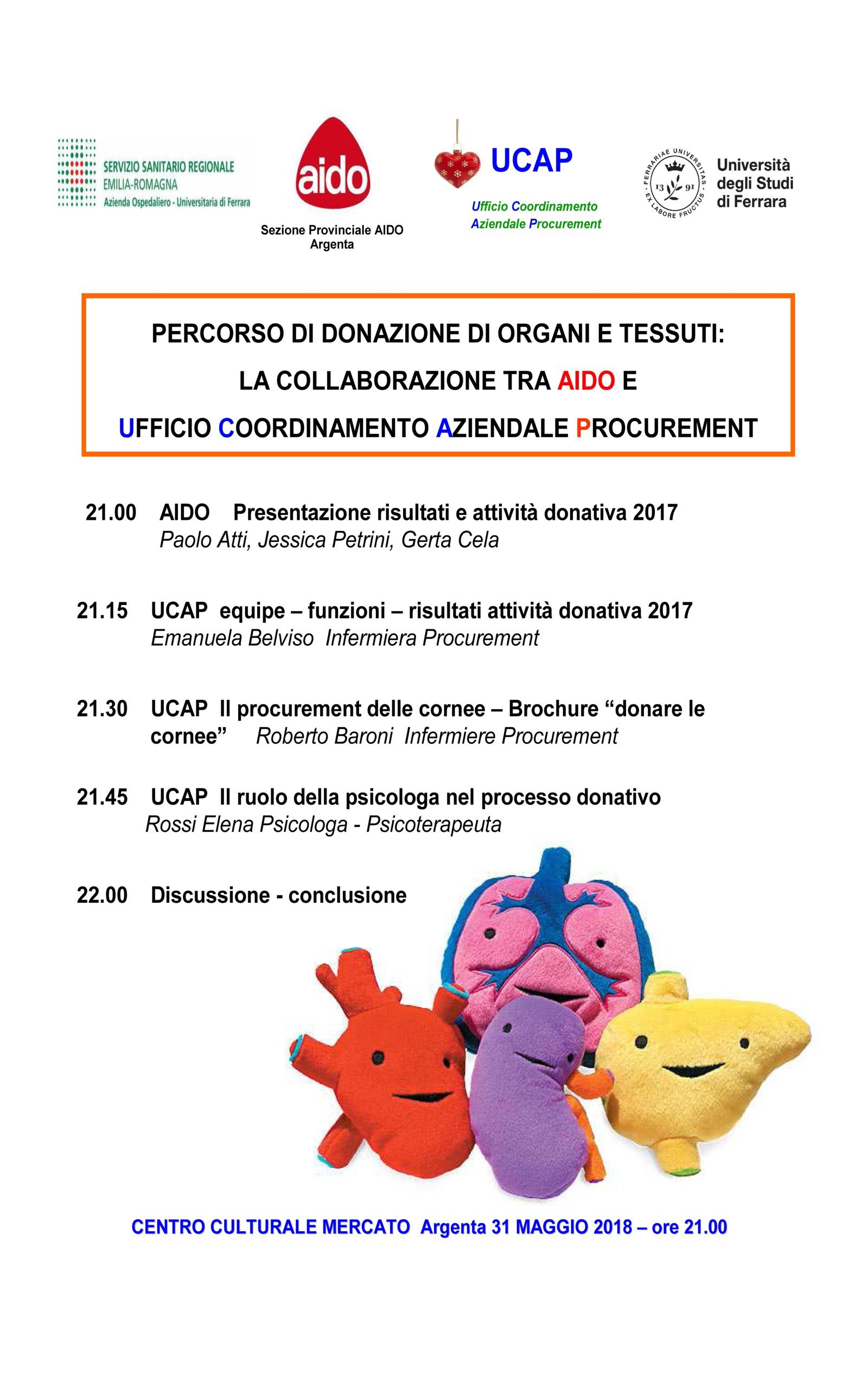 UFFICIO DI COORDINAMENTO AZIENDALE PROCUREMENT (UCAP) E AIDO IN UN INCONTRO SUL PERCORSO DI DONAZIONE DI ORGANI E TESSUTI