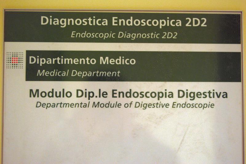 Segnalatica della Diagnostica Endoscopica del Dipartimento medico 