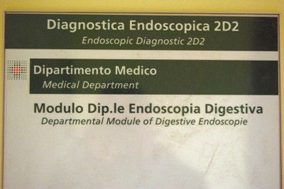 Segnalatica della Diagnostica Endoscopica del Dipartimento medico 