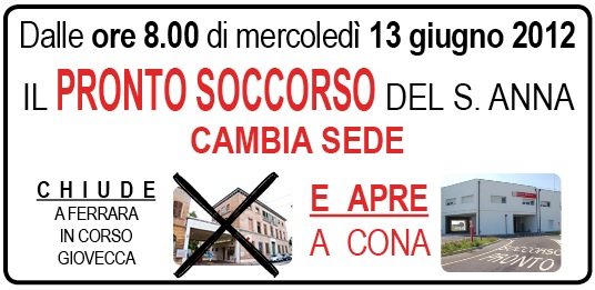 Il Pronto Soccorso del Sant'Anna cambia sede